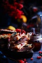 Ham cheddar cranberry melt sandwich Royalty Free Stock Photo