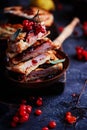 Ham cheddar cranberry melt sandwich Royalty Free Stock Photo