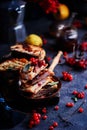 Ham cheddar cranberry melt sandwich Royalty Free Stock Photo