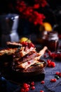 Ham cheddar cranberry melt sandwich Royalty Free Stock Photo