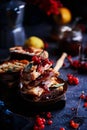 Ham cheddar cranberry melt sandwich Royalty Free Stock Photo