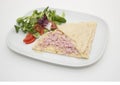 Ham and cheese crepe