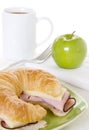 Ham and Cheese Croissant with Green Apple