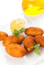 Ham and cheese croquettes Royalty Free Stock Photo