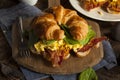Ham and Cheese Egg Breakfast Sandwich Royalty Free Stock Photo