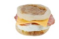 Ham cheese egg on an english muffin Royalty Free Stock Photo