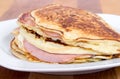 ham and cheese pancake breakfast