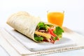Ham and cheese salad wrap sandwich Royalty Free Stock Photo