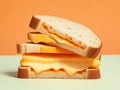 Ham and cheese sandwich picture Orange background