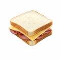 A ham and cheese sandwich with two slices of white bread Royalty Free Stock Photo