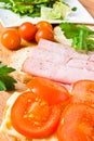 Ham, cheese and tomato sandwich Royalty Free Stock Photo