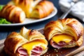 Ham and cheesecake croissant generated by ai