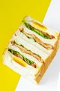 Ham and egg sandwich close up Royalty Free Stock Photo