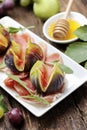 Ham with fresh fig Royalty Free Stock Photo