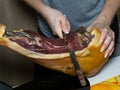 Ham hand slicing hamon food