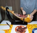 Ham hand slicing hamon food