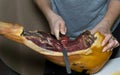 Ham hand slicing hamon food