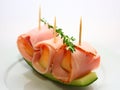 Ham with melon Royalty Free Stock Photo