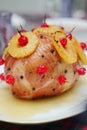 Ham with pineapple glaze Royalty Free Stock Photo