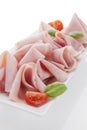 Ham plate. Royalty Free Stock Photo