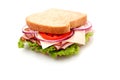 Ham sandwich on whole wheat bread Royalty Free Stock Photo