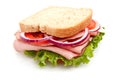 Ham sandwich on whole wheat bread Royalty Free Stock Photo