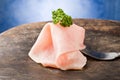 Ham Slice with parsley Royalty Free Stock Photo