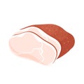 Ham slices for eating, jamon snack meat product, butchery food production assortment