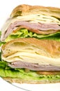 ham swiss cheese sandwich croissant bread Royalty Free Stock Photo