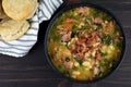 Ham and White Bean Soup with Biscuits Royalty Free Stock Photo