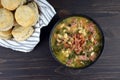 Ham and White Bean Soup with Biscuits Royalty Free Stock Photo