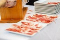 Ham in a white plate Royalty Free Stock Photo