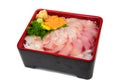 Hamachi Madai Uni Don : Japanese Donburi with mixed raw fish iso