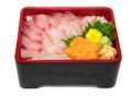 Hamachi Madai Uni Don : Japanese Donburi with mixed raw fish iso
