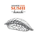 Hamachi sushi.