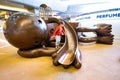 Hamad Airport, Quatar - July 9, 2021: Whimsical Bronze Sculptures at Hamad International Airport