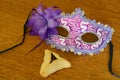 Hamantaschen cookie and Purim mask