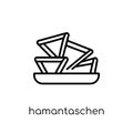 Hamantaschen icon. Trendy modern flat linear vector Hamantaschen icon on white background from thin line Religion collection