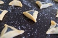 Hamantash cookies preparation for Purim Jewish holiday