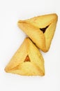 Hamantashen pastries with apricot and raspberry Royalty Free Stock Photo