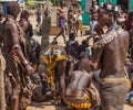 Hamar people at village market. Turmi. Lower Omo Valley. Ethiopia.