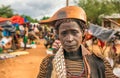 Hamar woman at a local market in south Ethiopia