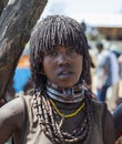 Hamar woman seller at village market. Lower Omo Va