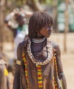 Hamar woman at village market. Turmi. Lower Omo Va Royalty Free Stock Photo