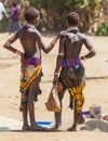 Hamar women sellers at village market. Turmi. Lowe Royalty Free Stock Photo