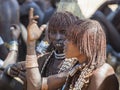 Hamar women at village market. Turmi. Lower Omo Valley. Ethiopia.