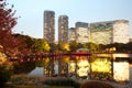 Hamarikyu Public Gardens at Tokyo Royalty Free Stock Photo