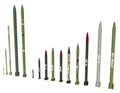 The Hamas rocket arsenal. Artillery rockets in service with Palestinian Hamas organization. Missile types