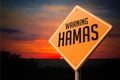 Hamas on Warning Road Sign Royalty Free Stock Photo