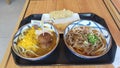 Hambagu cheese udon & Niku udon japan Royalty Free Stock Photo